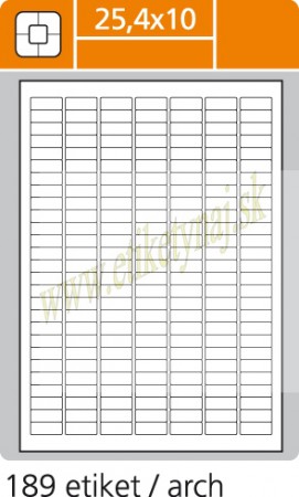 Print etikety biele PLUS 25,4x10 mm A/4  1000 hárkov